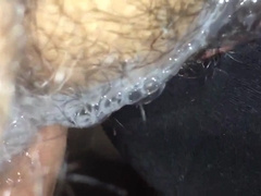 Sucking cock and playing with my friends cum 4