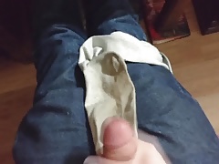 Femboy cumming onto sock