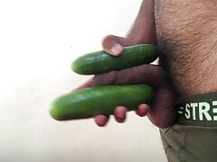 dasdy Big black cock masturbation with big 2 dildos