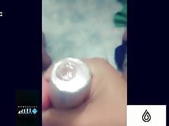 Indian boy masturbating with condom