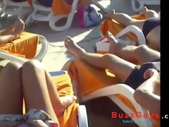 Daddies' Big Cocks Bulging in the Pool