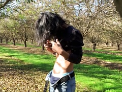 Cute twink masturbates secretly in the forest