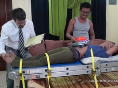 Gay Asian Twink Alex Tied Down And Tickled