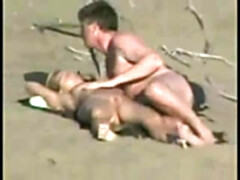 Bare Amateurs pounding outdoors on the Beach