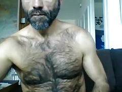 Hot Hairy Daddy Jerks off