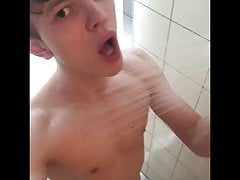 (Risky) Hot Stud Masturbate in Shower at the Gym BIG DICK