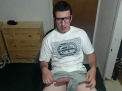 Cute nerdy boy cum to face on webcam 7