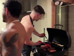Malik Delgaty And Alejo Ospina In Cooking Sausage Gets Outshined By Maliks Juicy Meat