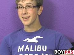 Jockstrap glasses twink Tommie Reed hot solo masturbation