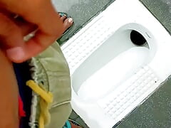 Indian desi big dick piss in public, risky pissing in public place, horny cock Cumshot in public place, outdoor pissing