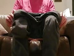 Showing off my long legs and wanking