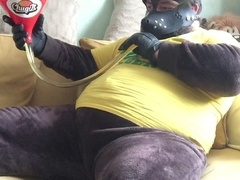 Gay belly, fur suit, hunk