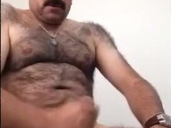 Married Daddy with Mustache Plays Solo in Bed