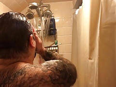 Just a bear showering
