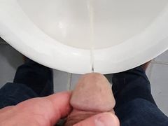 Pee in public toilet