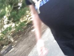 Grandpa takes a public walk