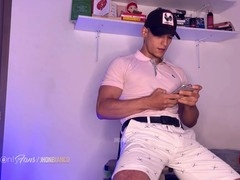 Spying on gay porn, hot cumshots, and solo play