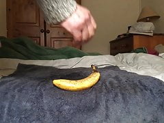 Anal gape with banana
