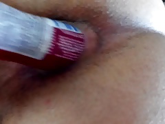 Lube tube in my ass