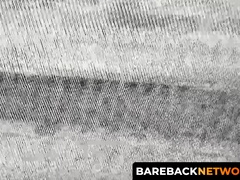 Brent Oliver blows a milky load serving as extra lubrication as he slides his dick in