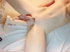 Slim Oiled Twink Puts A Giant Dildo Up His Ass