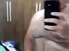 Hot dad showing his tool