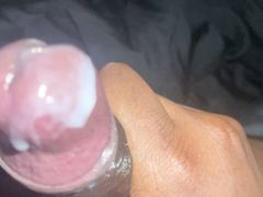 Big uncut cock cum in slow motion