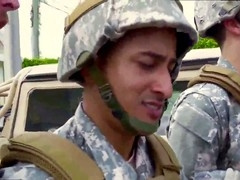 Naked asian army men in action