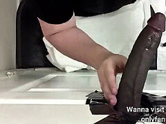 dangled dark-hued stud visits the gloryhole to get serviced