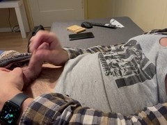 Caught in the act: Gay dude caught jerking off his hard dick