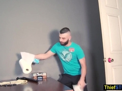 BBC LP officer fucking the bearded cleaner guy (Big Black)
