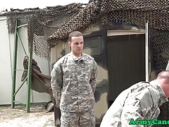 Army soldier deepthroating sergeants cock