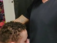 Straight married tattoo dad gets gay blowjob from Grindr guy