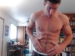 Gay hunk masturbation for fans on webcam