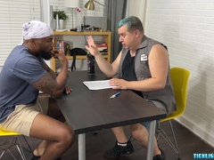 Strapped black jock Dallas suffers sole adore and kittling