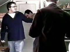 Nerdy gay guys having a hot and steamy threesome