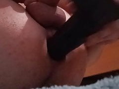Tiny clitty squirts hand free while taking BBC
