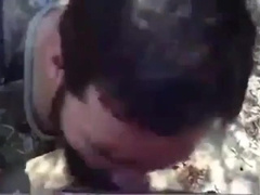 Daddy gives a facial in the woods 2