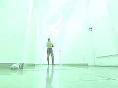Normal Nude. Masked Guy Performance