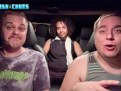 Two chubby gays tease curly Marcos & his huge dick