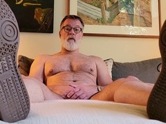 Master undresses his Sambas and teases you with his smelly socked feet