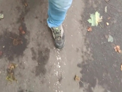 Risky Walking In The Forest Barefoot With Pantyhose I Also Needed To Pee!