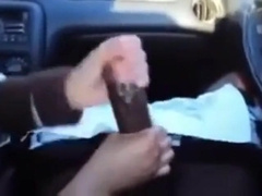 BBC gets a handjob in the car 9