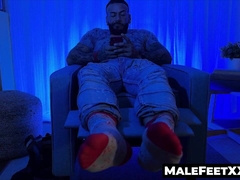 MaleFeetXXX.com - Beauty Maximus flaunts his wondrous socks and blowable soles with pride