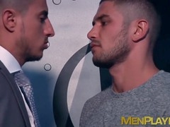 hunky office executive Dato Foland gets hardcore double penetrated in threesome