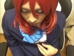 Asian Crossdresser Strokes Solo 2