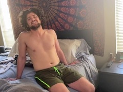 Curious married jock indulges in solo play with thick pierced dick and tight ass