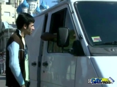 3Some Fellatio inwards the Truck