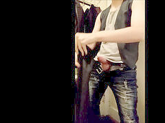 stroking Off in all my Leather Jackets with gigantic stream