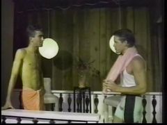 Sexy gay guys have wild cruising fuck session in spa